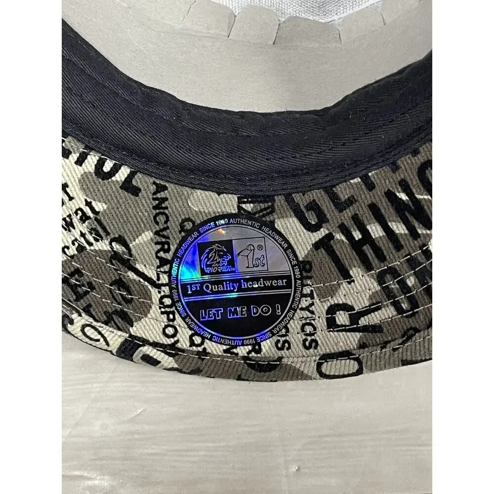 Alex Hat Mens Skull Cap Black Beaded Embroidered Adjustable Camo A11